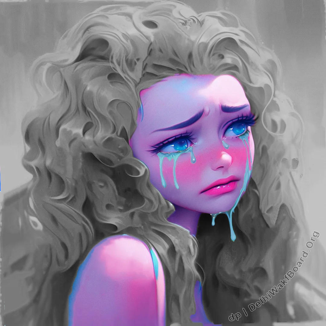 Beautiful Sad Angel Girl Crying