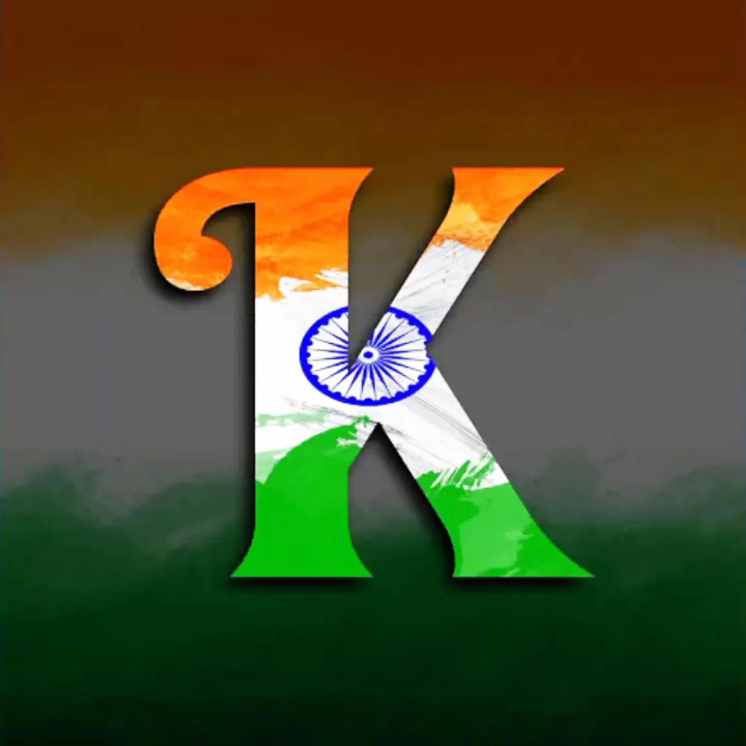 Stylish Alphabet K Tiranga