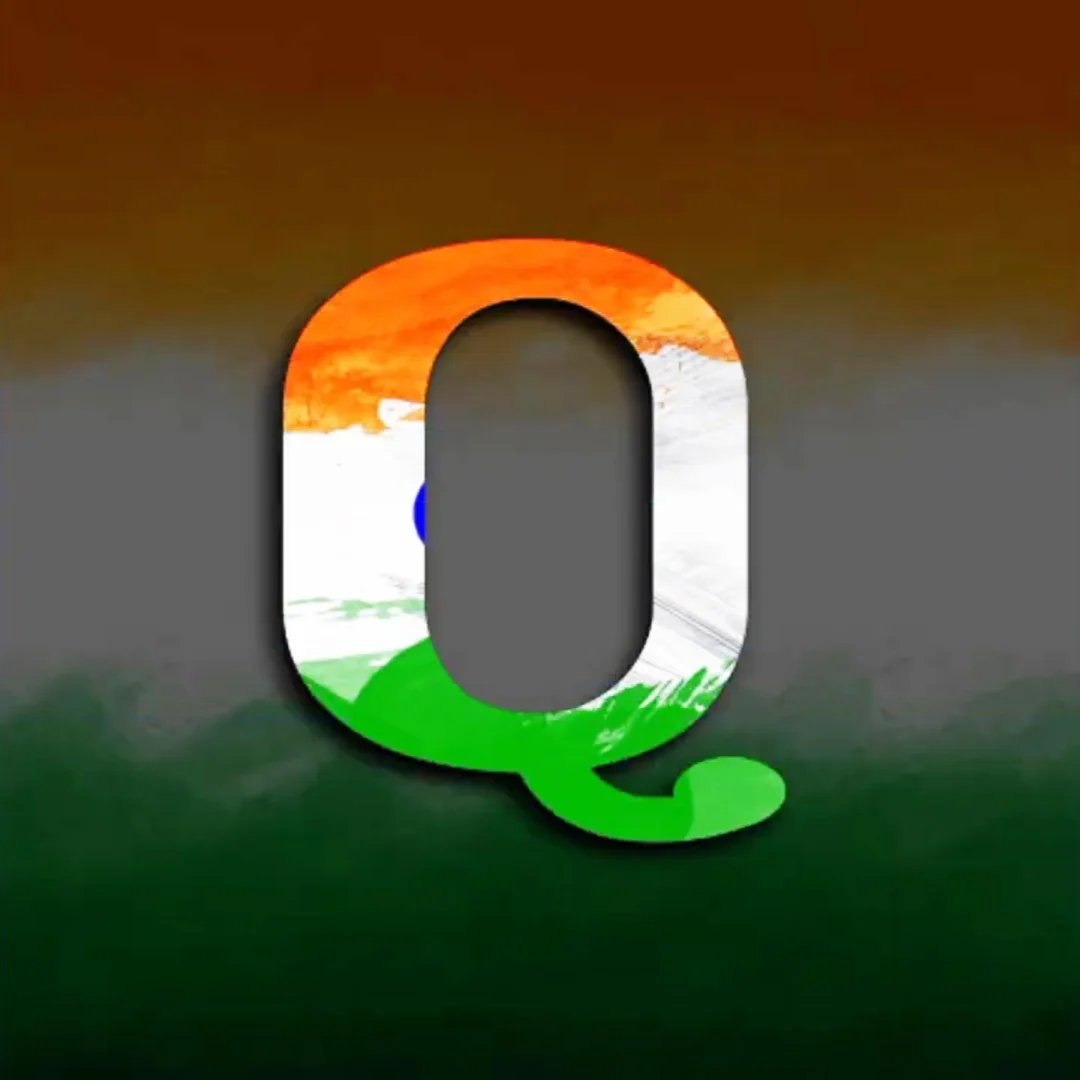 Stylish Alphabet Q Tiranga