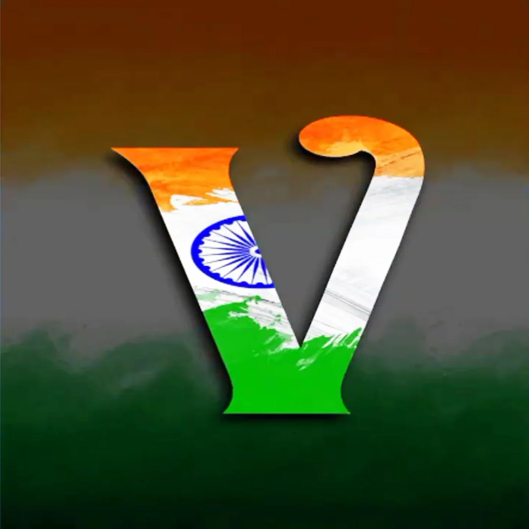 Stylish Alphabet V Tiranga