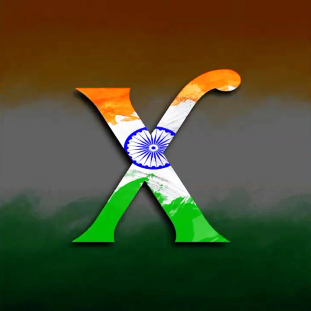 Stylish Alphabet X Tiranga